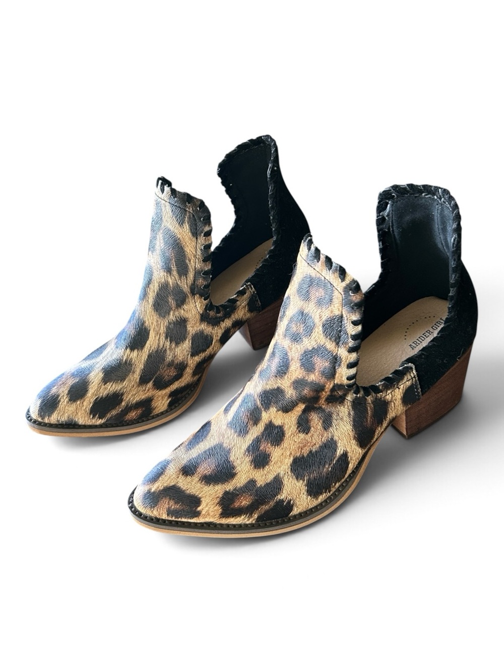 Leopard Print Cutout Western Booties - Women's